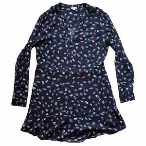 Splendid V-Neck Feather Design Ruffle Dress‎ Size L
